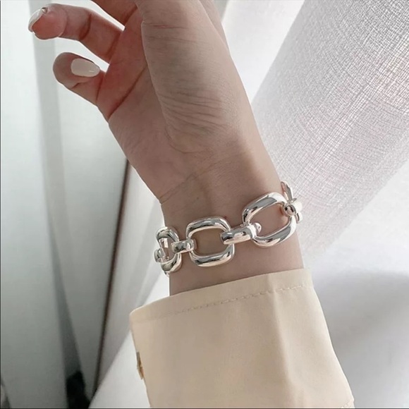 NEW Chunky 925 Sterling Silver Chain Link Bracelet - Picture 1 of 10